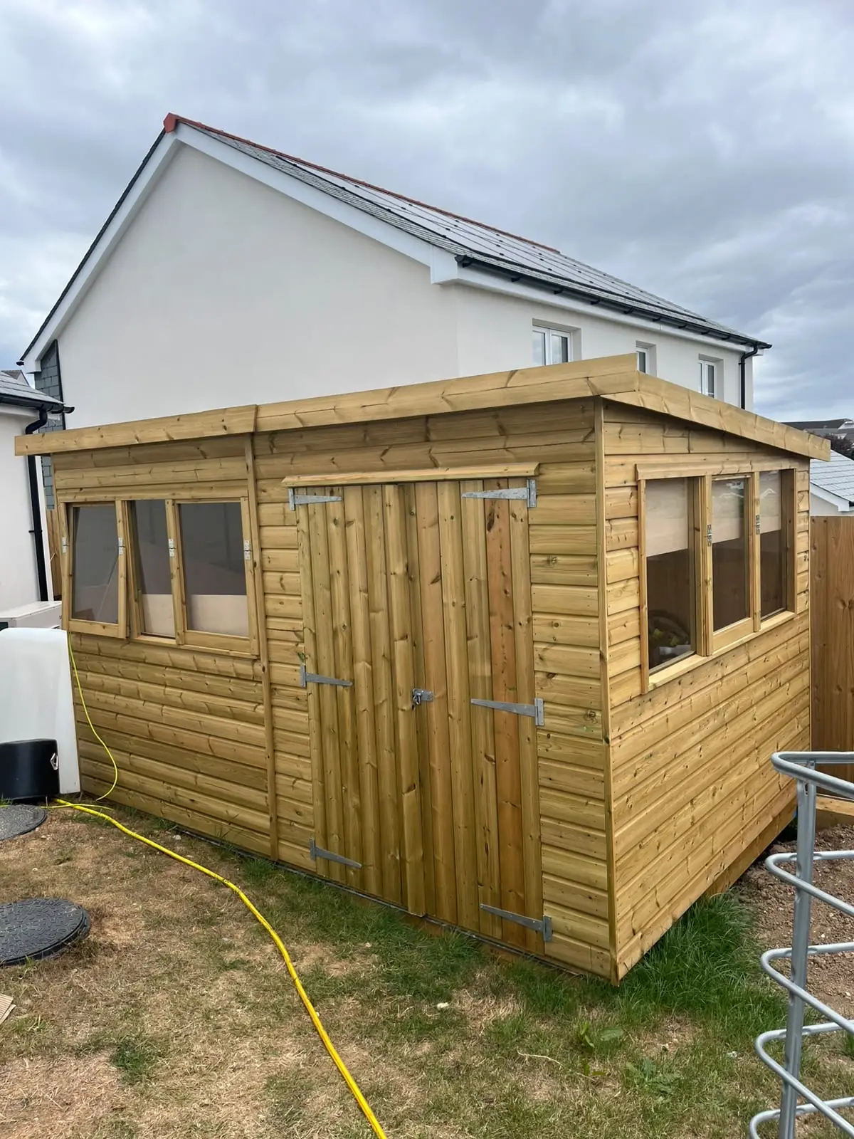 Completed timber shed installed on a prepared Base & Build foundation