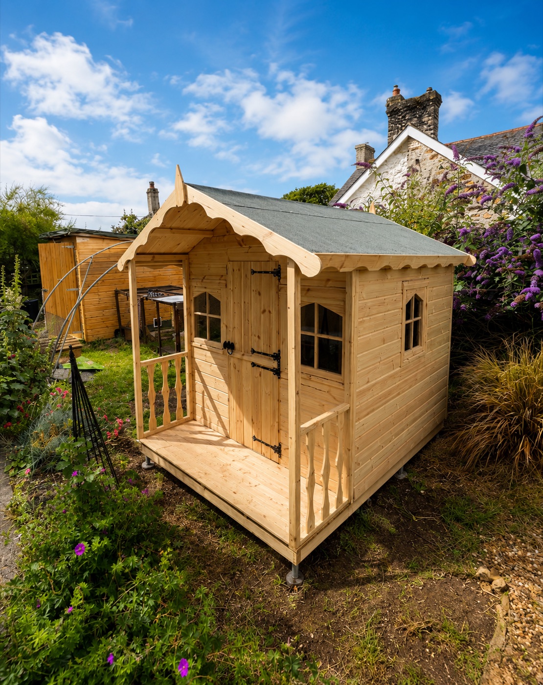 Timber play den example for children