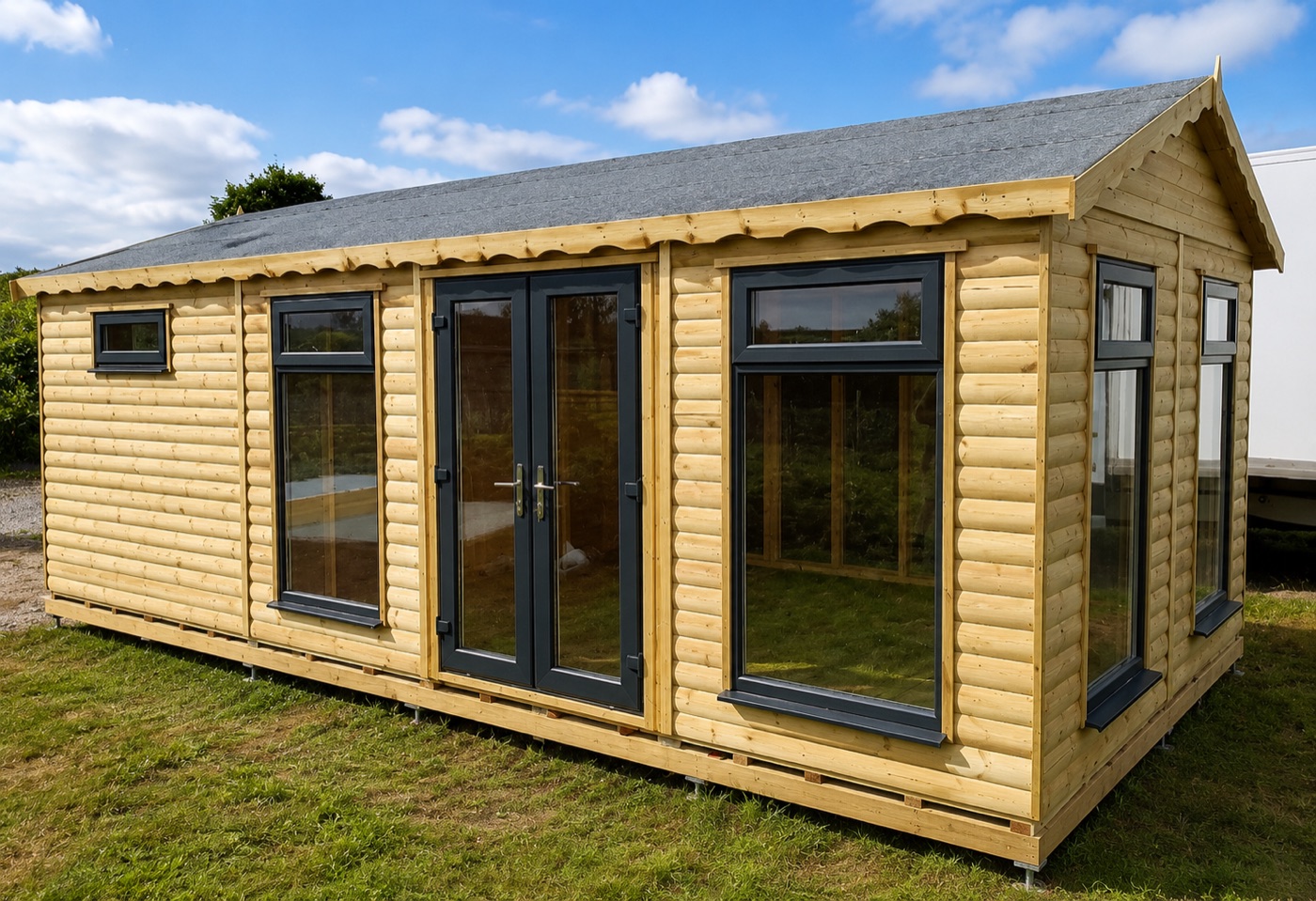 Timber garden studio example supplied and installed by Base & Build